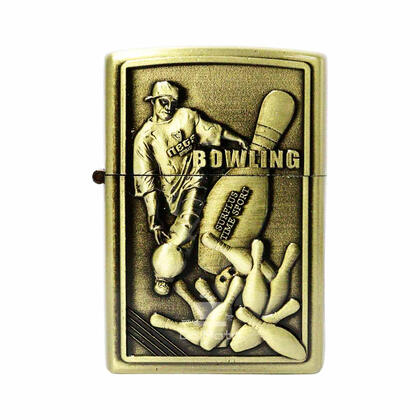 Isqueiro de Metal Dourado Bowling — Isqueiro Clássico na Da Mata