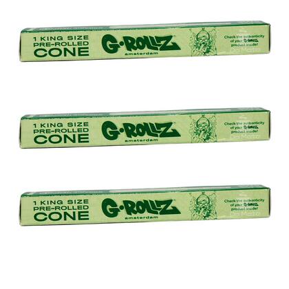 Kit 3 Cone G-Rollz Banksy's Graffiti King Size Green Paper
