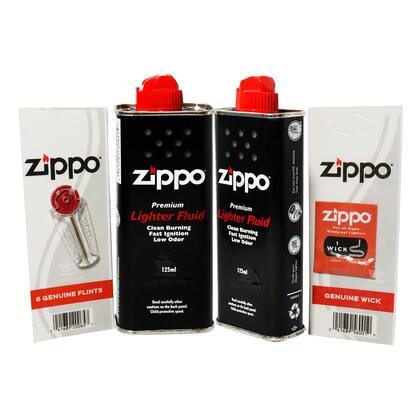 Kit 2 Fluido + Pedra + Pavio para Isqueiro Zippo Original