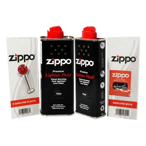 Kit 2 Fluido + Pedra + Pavio para Isqueiro Zippo Original – Da Mata