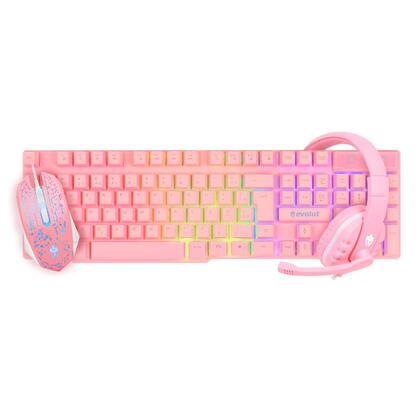 Combo Gamer EVOLUT Starter Rosa — Combo na Da Mata