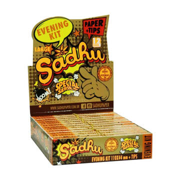 Caixa de Seda Sadhu Evening Brown Large King Size c/ Piteira