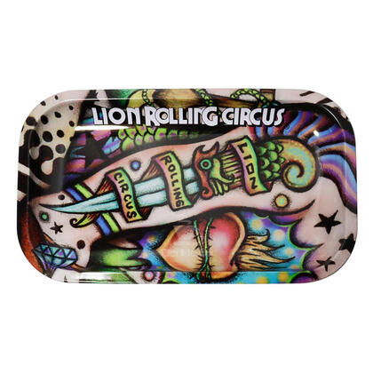 Bandeja Lion Rolling Circus Média Tattoo — Bandeja para Bolar na Da Mata