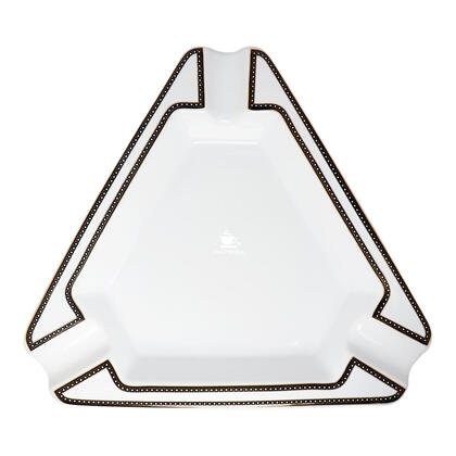 Cinzeiro de Cerâmica Triângulo Branco c/ Preto — Cinzeiro na Da Mata
