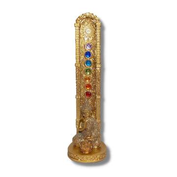 Incensário 7 Chakras Buda Coragem em Resina