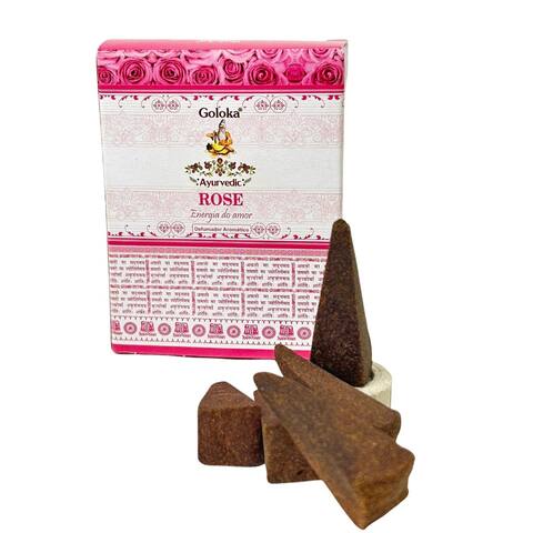 Defumador Aromático Goloka Rose (Rosa) – 10 Cones – Incensou