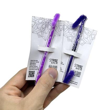 Piteira de Vidro Reutilizável Mega Longa 7mm com Escova
