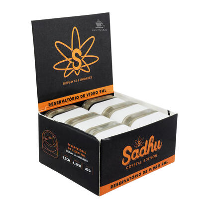 Caixa de Slick Vidro Sadhu White 9ml C/2 Divisórias — Container Slick na Da Mata
