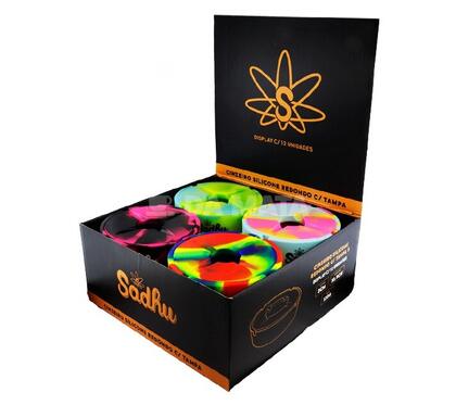 Caixa de Cinzeiro de Silicone Grande C/Tampa Sadhu Mix de Cores — Cinzeiros na Da Mata