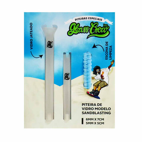 Kit de Piteira de Vidro Glass Crew Sandblasting 6mm & 5mm – Da Mata
