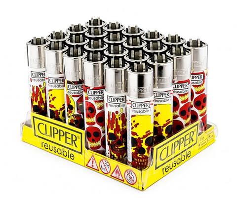 Caixa de Isqueiro Clipper Skulls Fire – Da Mata