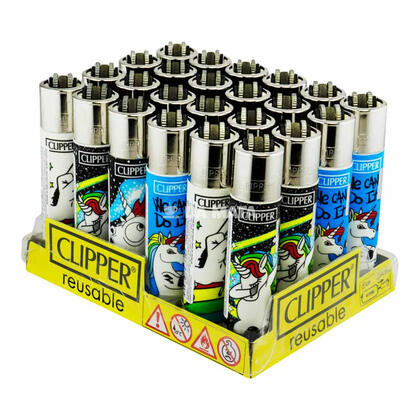 Caixa de Isqueiro Clipper Cool Unicorns — Isqueiro Clipper na Da Mata