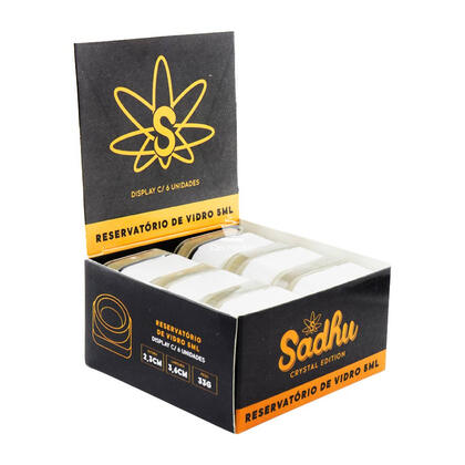 Caixa de Slick Vidro Sadhu Transparente C/Tampa Branca