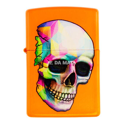Isqueiro Zippo Lighter Skull Neon Orange 29402 — Isqueiro Clássico na Da Mata